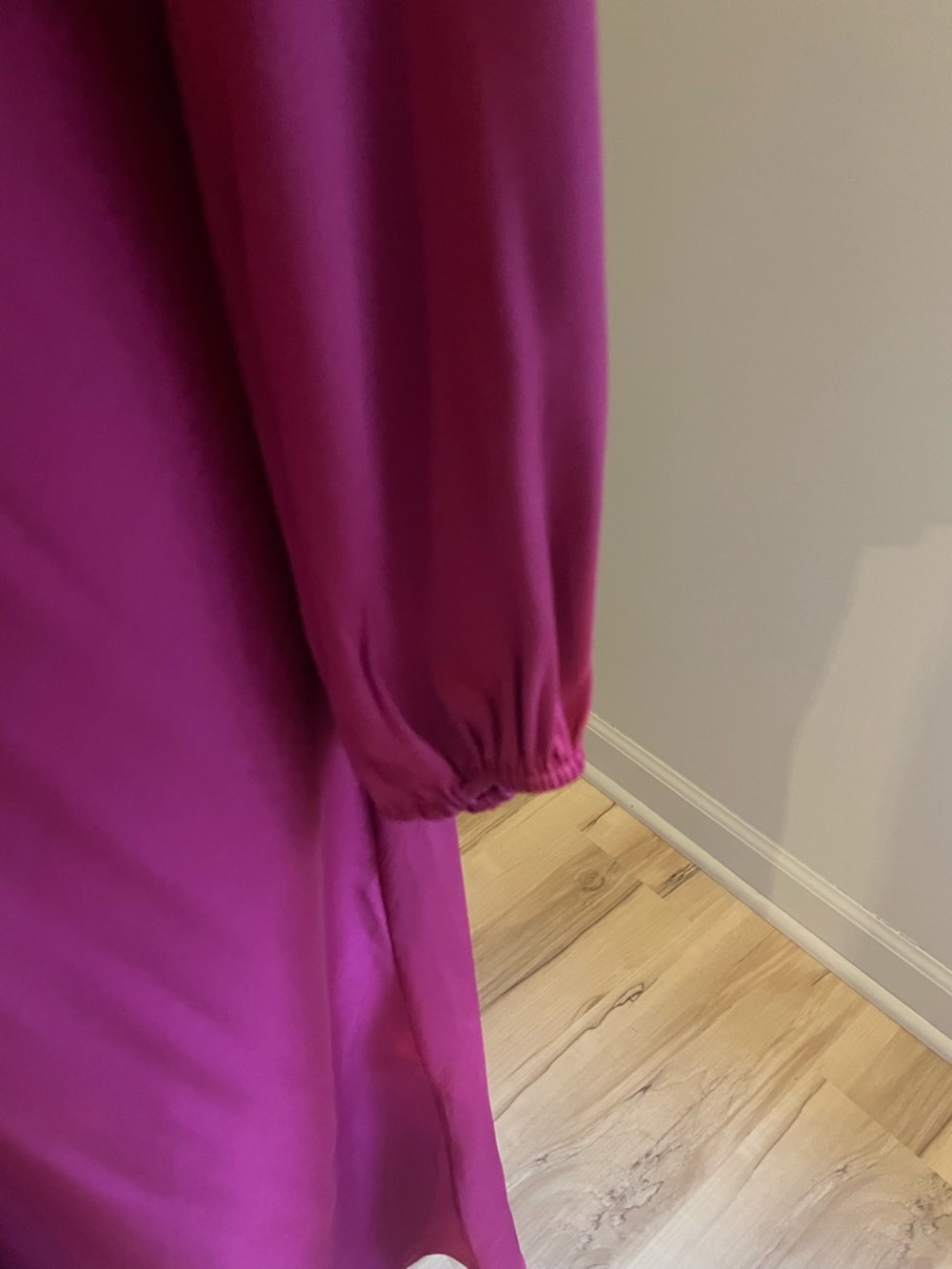 Banana Republic Satin Column Midi Dress Size 12 Berry Long Sleeve Cocktail - Picture 5 of 10